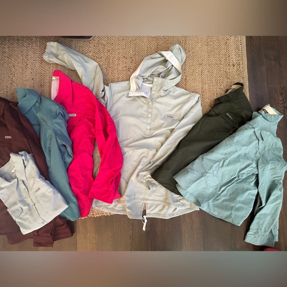 Columbia PFG fishing shirts and Eddie Bauer bundle